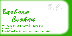 barbara csokan business card