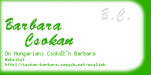 barbara csokan business card